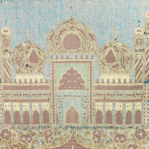 Vintage Turkish velvet Islamic Prayer Rug Mecca Mosque Tapestry Wall Hanging - Picture 14 of 16